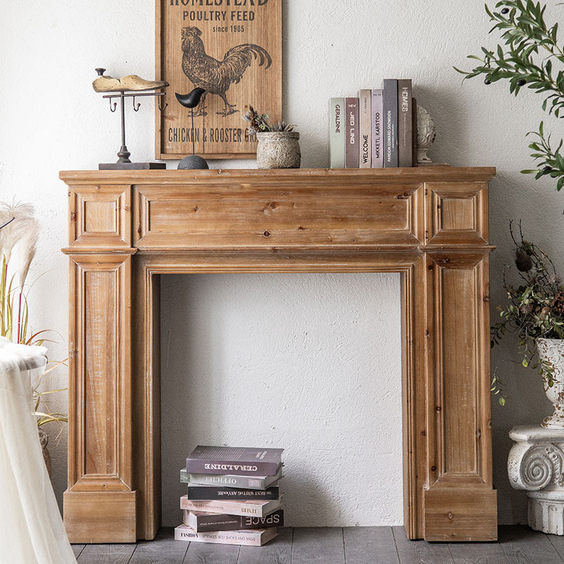 Jane European Log Color Retro Solid Wood Mantel Holder Homestay Mantel Cabinet Living Room Entrance Cabinet Wedding Photography Shooting Props