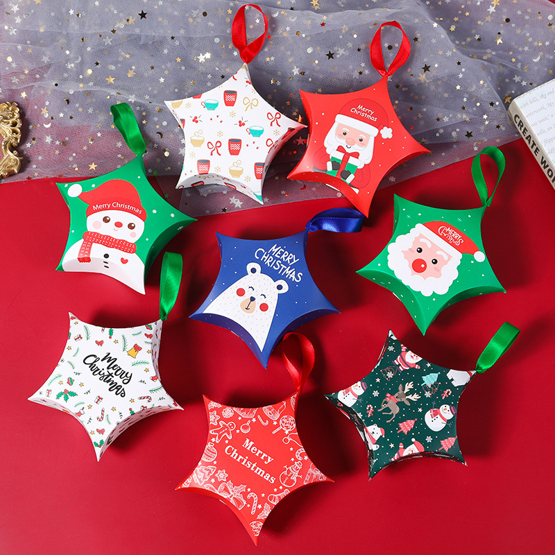 Creative Christmas Candy Packaging Box Christmas Gift Box New Five-Corner Star Gift Packaging Box