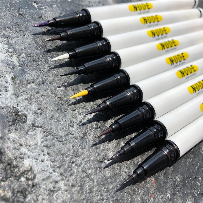 NNUEDWE tide color eyeliner pen lasting non-blooming waterproof sweat-proof quick-drying novice ultra-fine eyeliner makeup