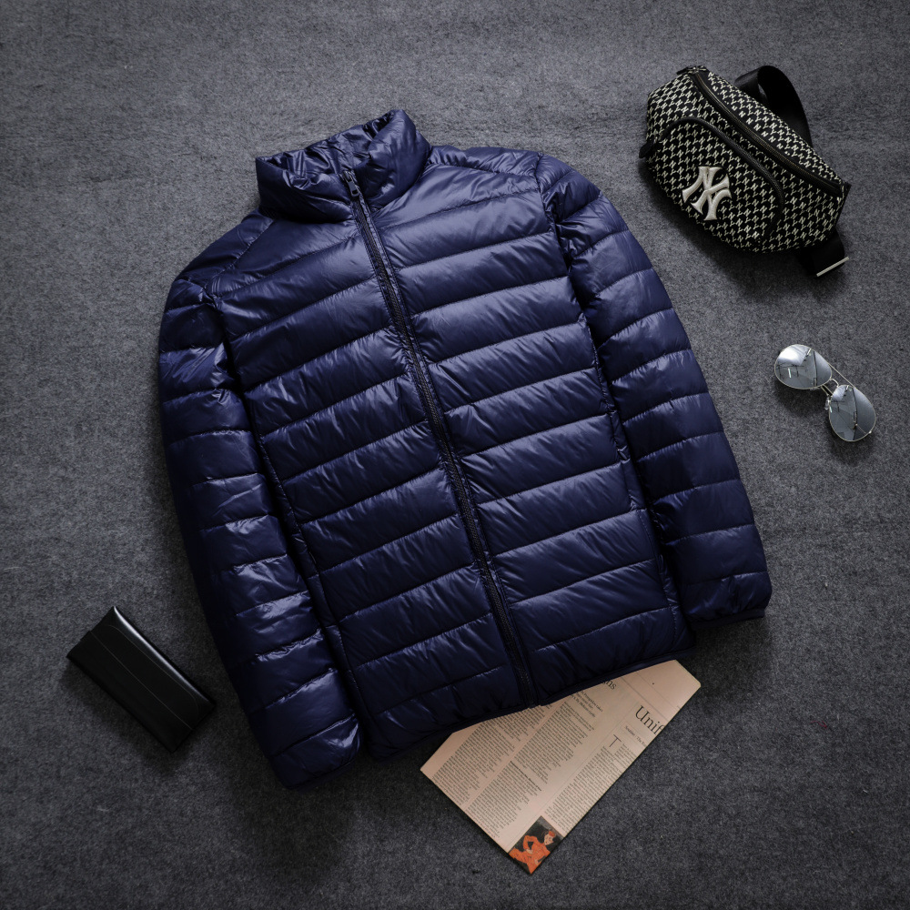 2024 new lightweight down jacket men's stand collar short white duck down jacket warm jacket wholesale