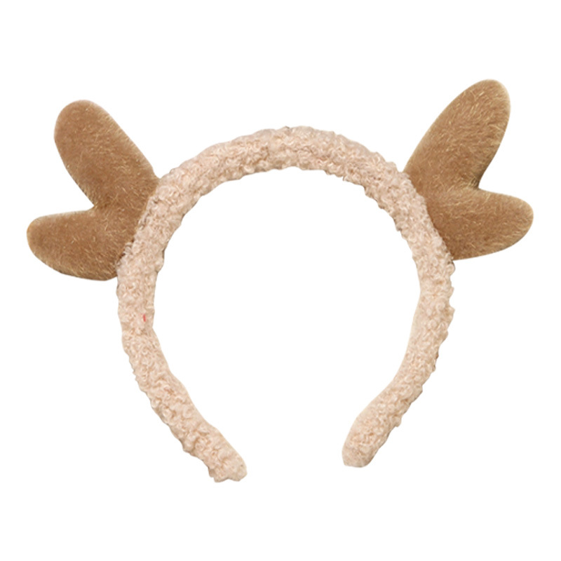 2023 cross-border hot Christmas Japanese and Korean women's cute horse velvet snow velvet antler headband hair accessories in stock