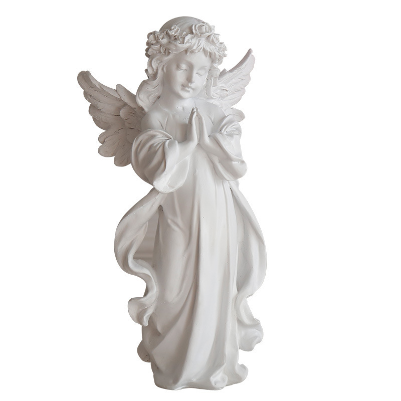 Character Ornaments Resin Girl's Heart Sculpture Desktop Small Ornaments Ornaments Angels Cute European Style Retro Flower Fairy