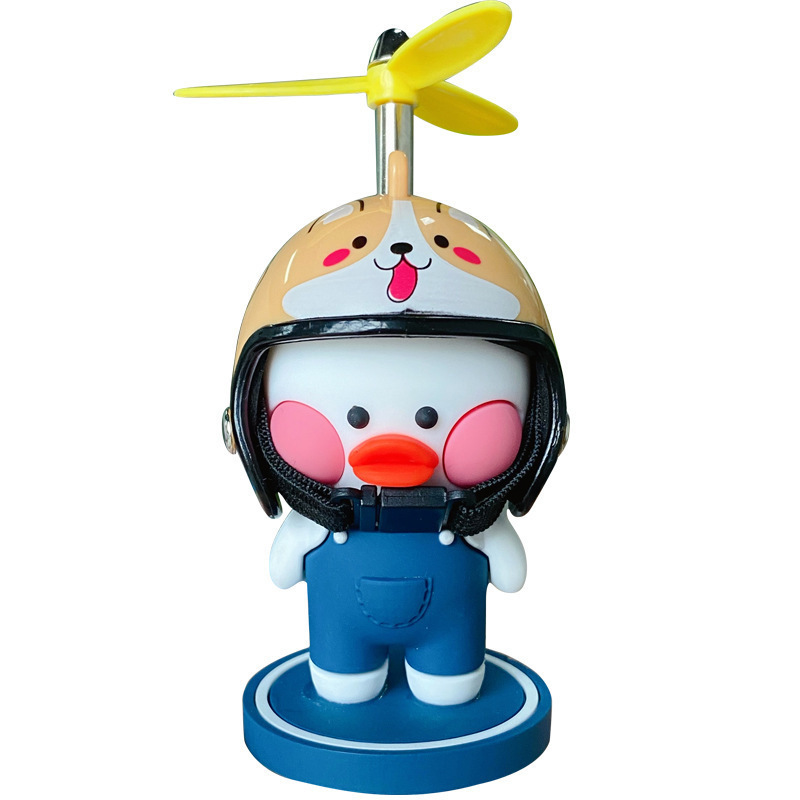 Hyaluronic acid small yellow duck car broken wind duck Dudu duck broken wind duck helmet duck creative car decoration wholesale