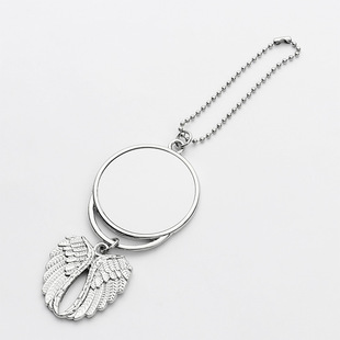 Cross-border Blank Thermal Transfer Angel Wings Keychain Car Hanging Aluminum Metal Keychain Pendant Gift