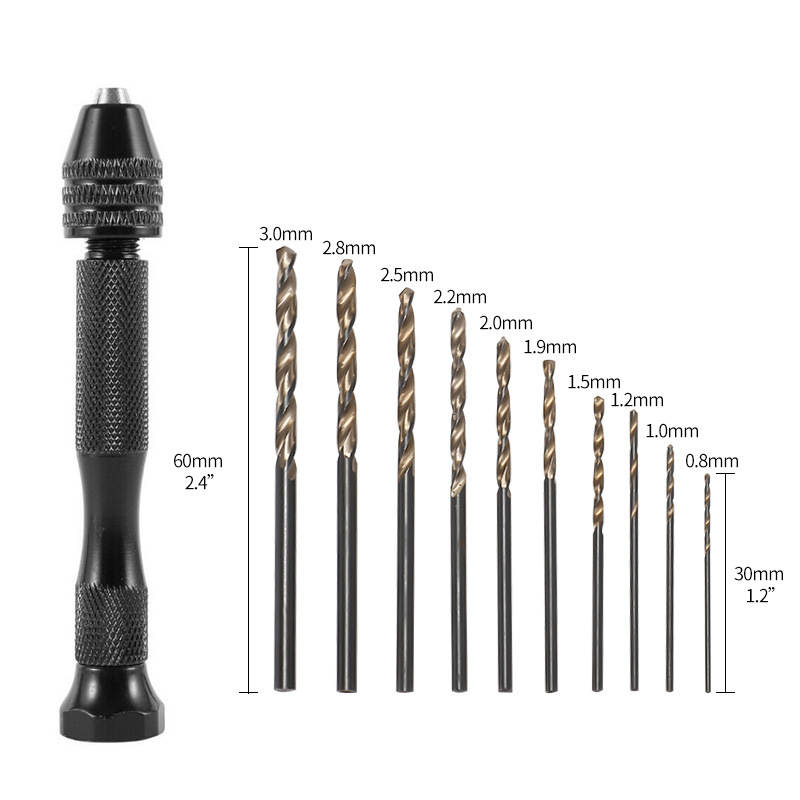 Cross-border hot-selling text play kit hand-carved perforated pcb mini drill hand-twisted drill clamp set