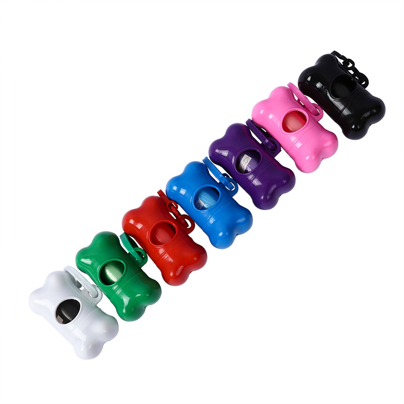 Pet Outgoing Bag Bone-shaped Garbage Box Dog Outgoing Toilet Picker Garbage Bag Pocket Spot Thickened Set