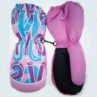 Printed Children's Ski Gloves Boys and Girls Baby Winter Cold-proof Windproof Waterproof Non-slip Three-layer Warm Outdoor