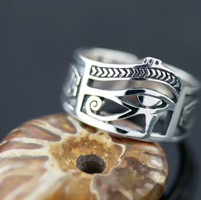 Haiyi wish hot sale mysterious retro eyes alloy Masonic ring factory direct sale wholesale