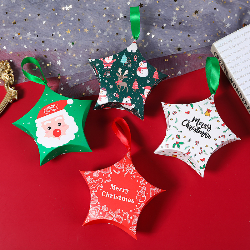Creative Christmas Candy Packaging Box Christmas Gift Box New Five-Corner Star Gift Packaging Box