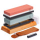 Guoyu 3000/8000 double-sided sharpening stone set White corundum kitchen sharpening double-piece oilstone set with base