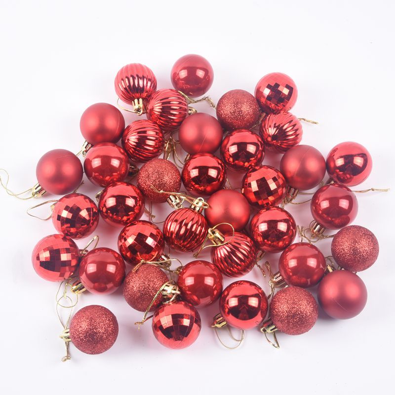 Cross-border explosions Christmas light ball Christmas decoration small pendant Christmas tree decoration 4cm Christmas ball 36pc boxed