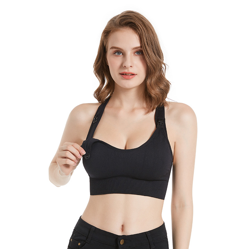 Milk Mask Wholesale Pregnant Women's Lactation Underwear Large Size Sports Breastfeeding Front Opening Buckle Lactation Bra