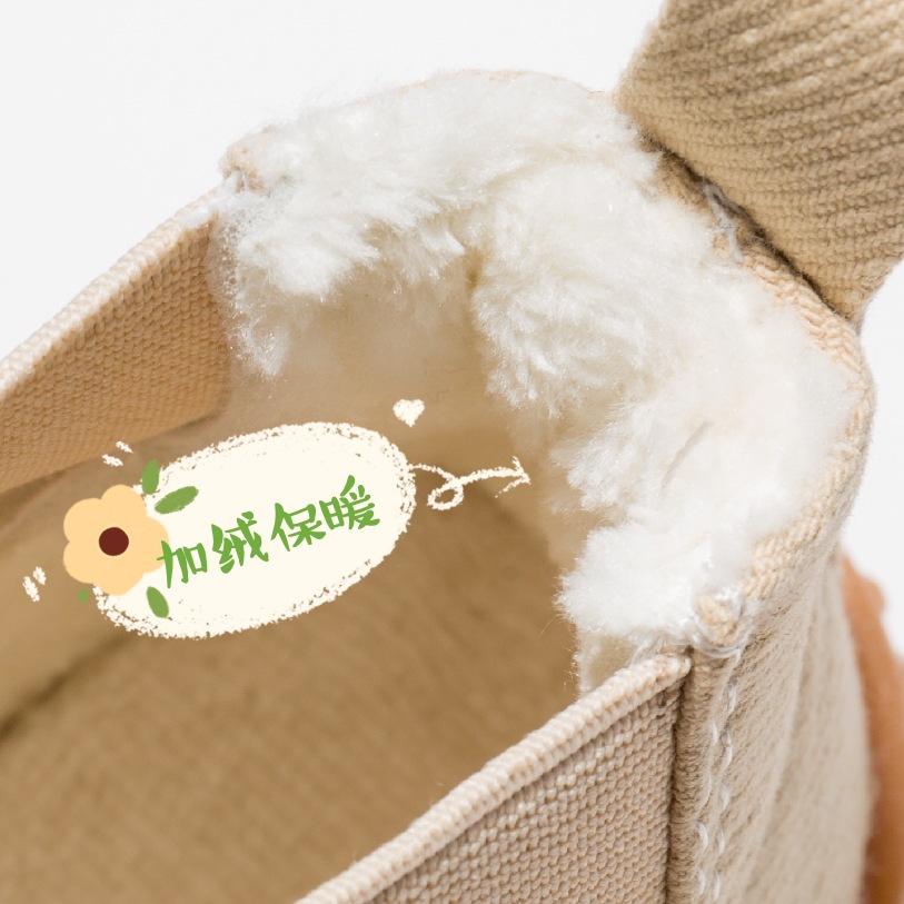Children's Canvas Shoes High-top Cloth Shoes Cotton Warm Soft Sole Children's Shoes Children's Boots 2023 Autumn and Winter New Cotton Shoes
