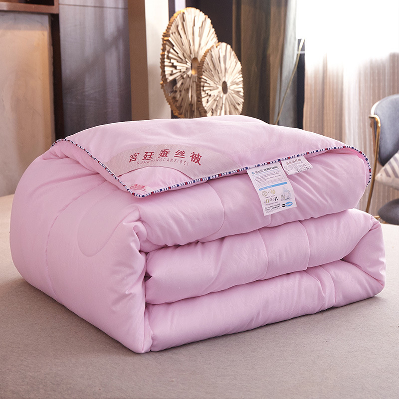 Factory wholesale winter quilt spring and autumn quilt sanding embossed thick single double group purchase gift quilt silk quilt
