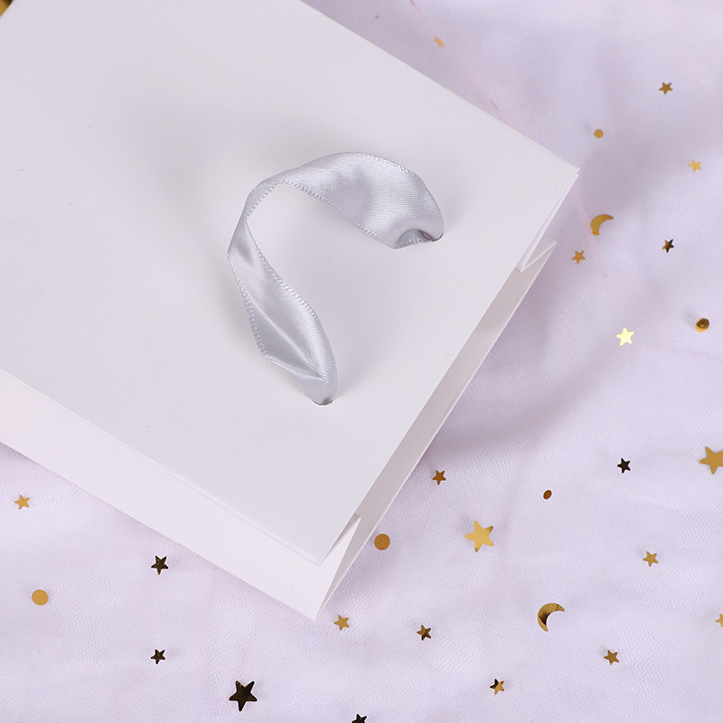 Jewelry handbag exquisite white card Film gift bag paper packaging bag printable logo manufacturer in stock