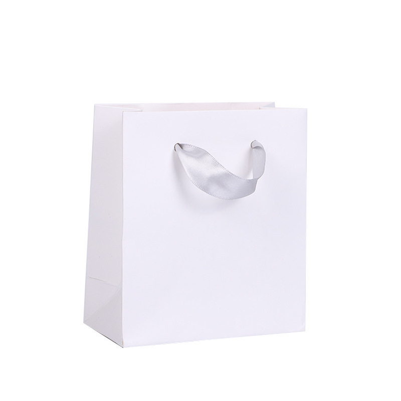 Jewelry handbag exquisite white card Film gift bag paper packaging bag printable logo manufacturer in stock