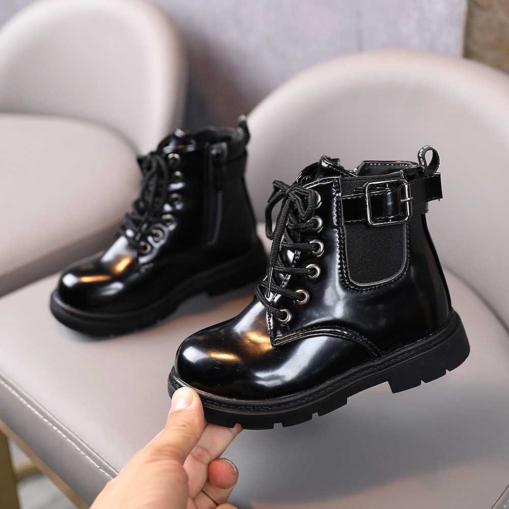 Girls Martin Boots 2024 Autumn New Boys' Single Boots British Style Children's Boots Autumn and Winter Foreign Trade Casual Short Boots