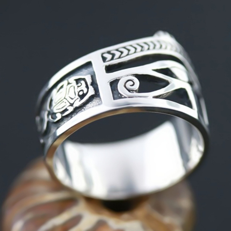 Haiyi wish hot sale mysterious retro eyes alloy Masonic ring factory direct sale wholesale