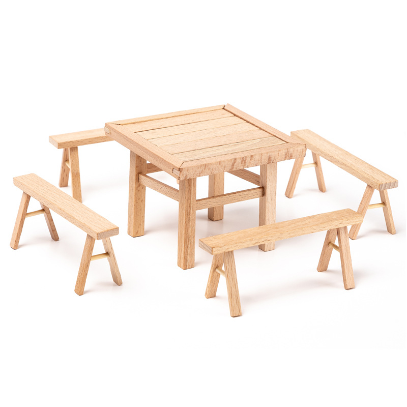 Hand-assembled diy children's toys table and chair building blocks educational wooden Small House children's disassembly and assembly mortise and tenon table and chair