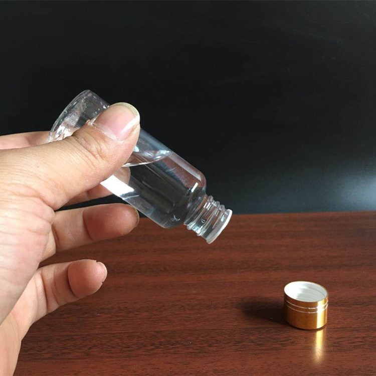 Spot 20 30 50 100ml transparent gold cap plastic bottle sample sub-bottled fine high medicine bottle sample bottle