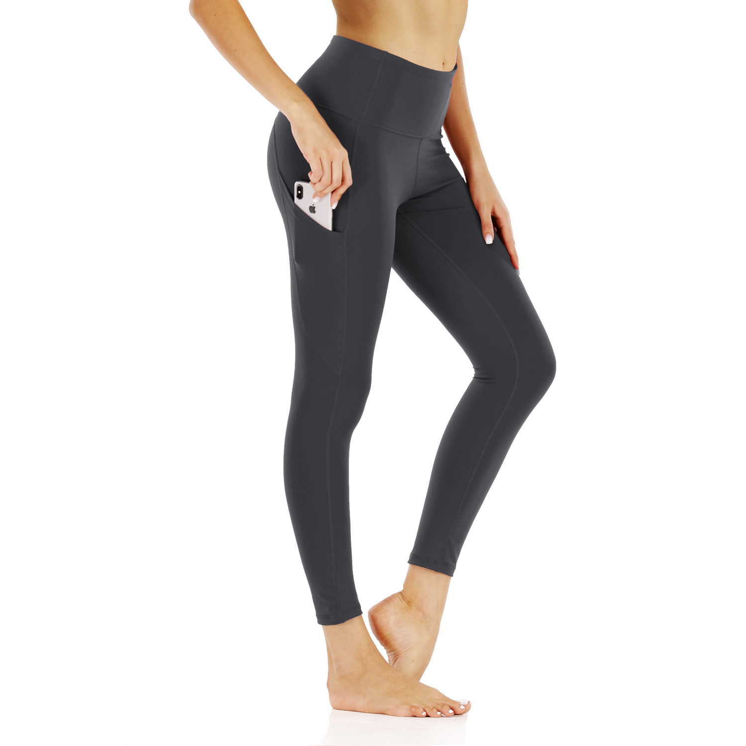 2019 New Hip Yoga Pants Women's European and American High Waist Sexy Solid Color Tight Pants Running Fitness Sports Pants Yoga