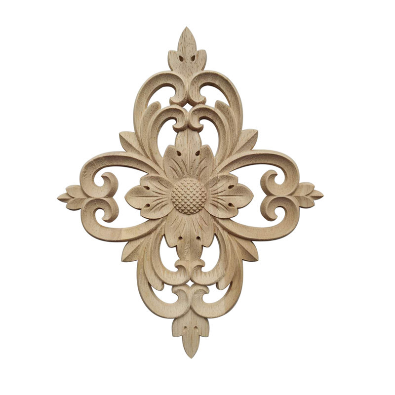 Dongyang wood carving diamond flower pieces cross-border special for wood carving crafts wholesale small flower pieces corner flower solid wood