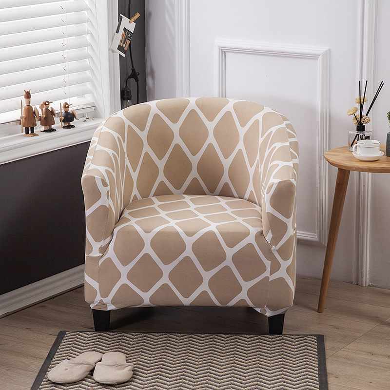 Cross-border European elastic full cover small single sofa cover for internet cafes, coffee shops, hotels, guest room printed sofa chair cover