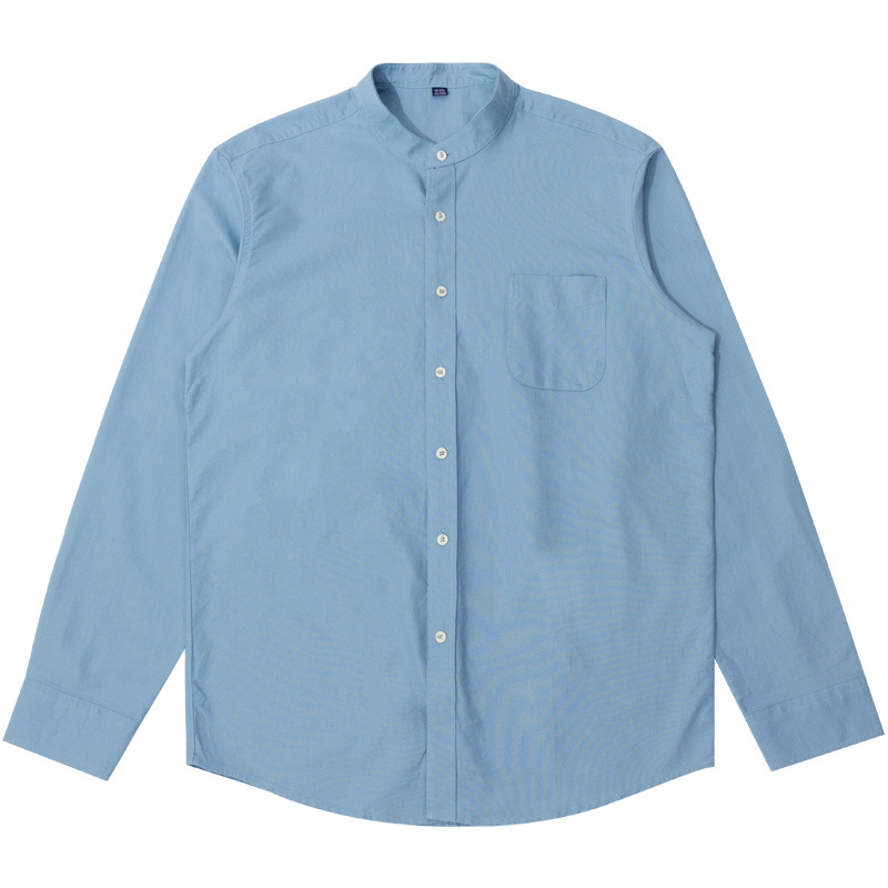 Men's Shirt Trendy 2023 Spring and Autumn Korean Style Trendy Business Casual Dress Small Vertical Collar White Shirt Long Sleeve Jacket