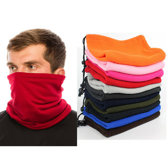 Foreign trade hot sale polar fleece scarf three-in-one multifunctional hat unisex monochrome adjustable neck sleeve