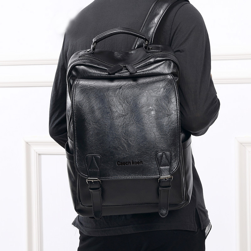 Backpack Men's Trendy Brand Simple Casual All-match Large Capacity Student Schoolbag Youth Fashion Computer Travel Bag