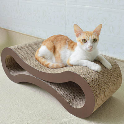 Pet Corrugated Paper 8-shaped Cat Scratch Board Corrugated Paper Cat Scratch Board 8-shaped Cat Grinding Claw Cat Grinding Claw Cross-border Hot Sale