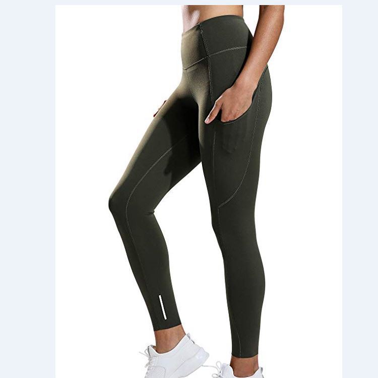 2019 New Hip Yoga Pants Women's European and American High Waist Sexy Solid Color Tight Pants Running Fitness Sports Pants Yoga