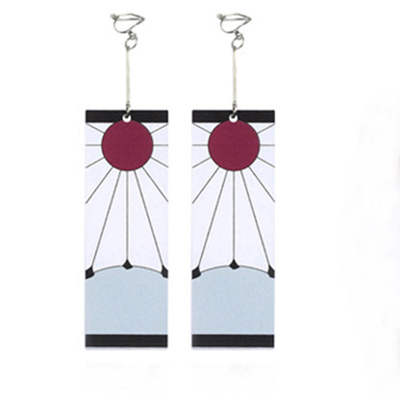 Cross-border Hot Selling Japanese Cartoon Ghost Extinguishing Blade Earrings Surrounding Tanjiro Earrings Distinctive Creative Women's Ornaments