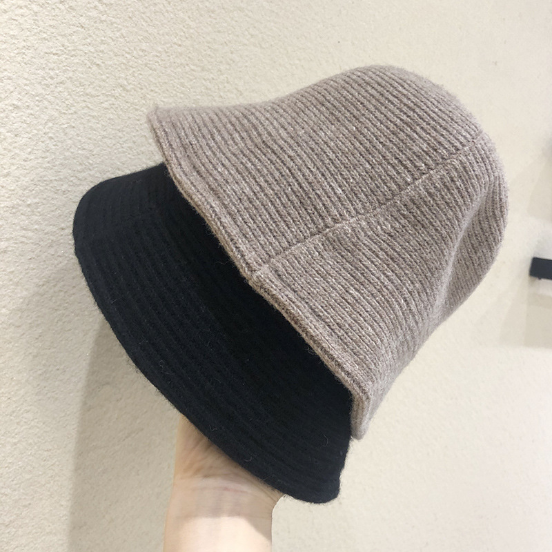 Internet Celebrity ins Autumn and Winter Korean-style Fisherman's Hat Knitted Wool Women's Thickened Warm Fashion All-match Line Bucket Basin Hat
