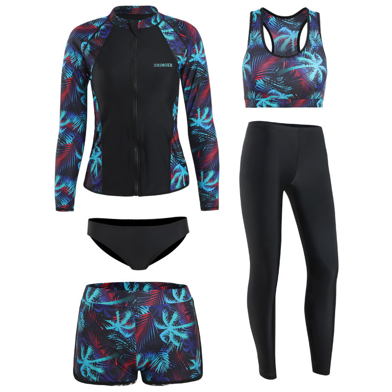 New Couple Zipper Diving Suit Split Long Sleeve Trousers Swimwear Sun-proof Quick-drying Jellyfish Suit for Men and Women Scuba Suit