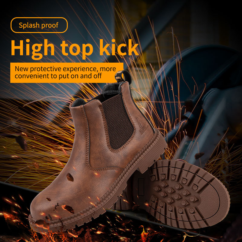 Cross-border new waterproof wear-resistant labor protection shoes men's large size wear-resistant puncture-resistant work boots anti-smashing protective shoes