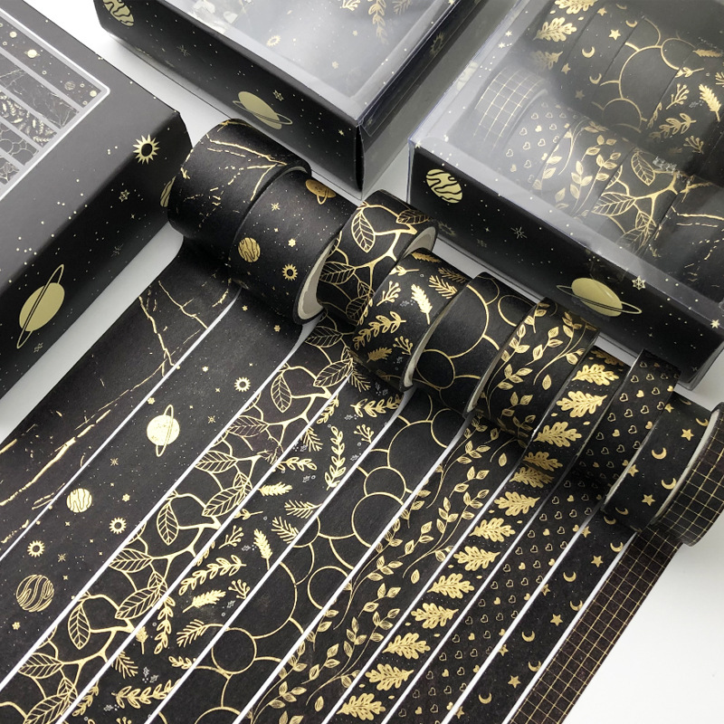 10 Pack Bronzing Combination Hand Account Tape Creative and Paper Tape DIY Decorative Hand Account Tape Set 3 m
