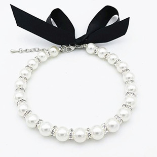 New pet supplies pearl necklace pet collar cat dog jewelry cross-border e-commerce Amazon