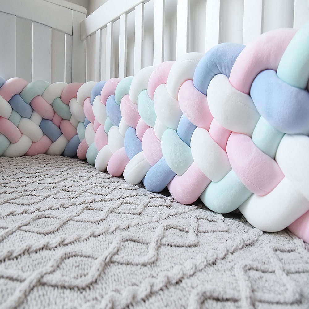 Ins New Six-strand Braided Bed Woven Long Knot Ball Kont Ball Children's Anti-collision Cushion Pillow