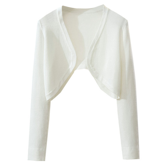 Sunscreen cardigan thin women's shawl suspender skirt outer cover white sweater top summer thin small waistcoat