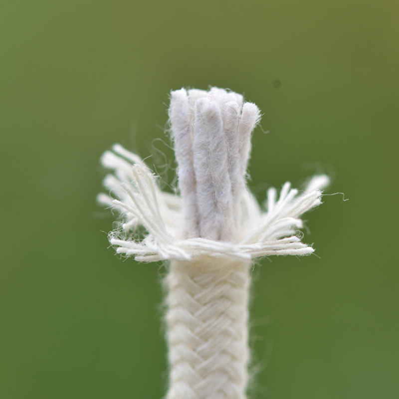 White hand-woven cotton cord self-absorbent cored rope braided rope binding rope flagpole tent drawstring supply