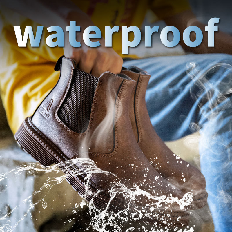 Cross-border new waterproof wear-resistant labor protection shoes men's large size wear-resistant puncture-resistant work boots anti-smashing protective shoes