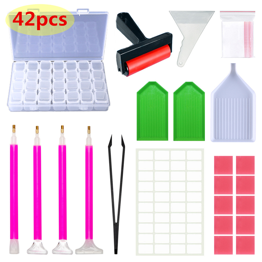 Diamond painting tool accessories point drill pen cross stitch kit Diamond storage box self-sealing bag point drill tool kit set