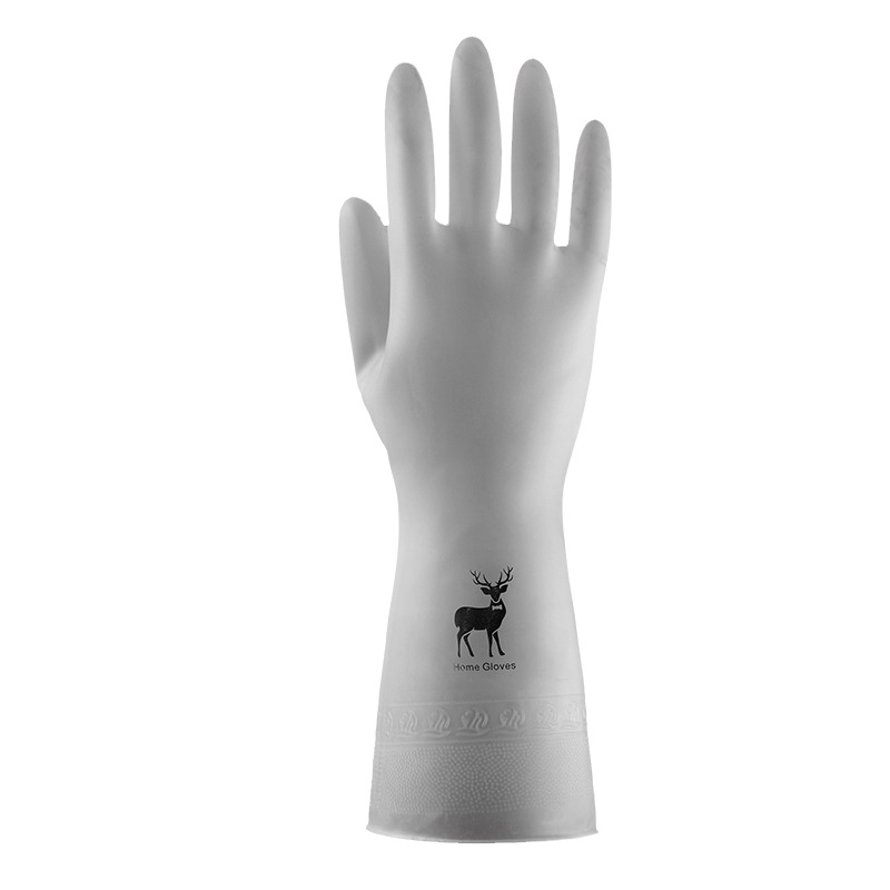 Household Gloves White-transmitting Laundry Waterproof Plastic Rubber Household Cleaning Non-slip Thickening Durable Kitchen Dishwashing