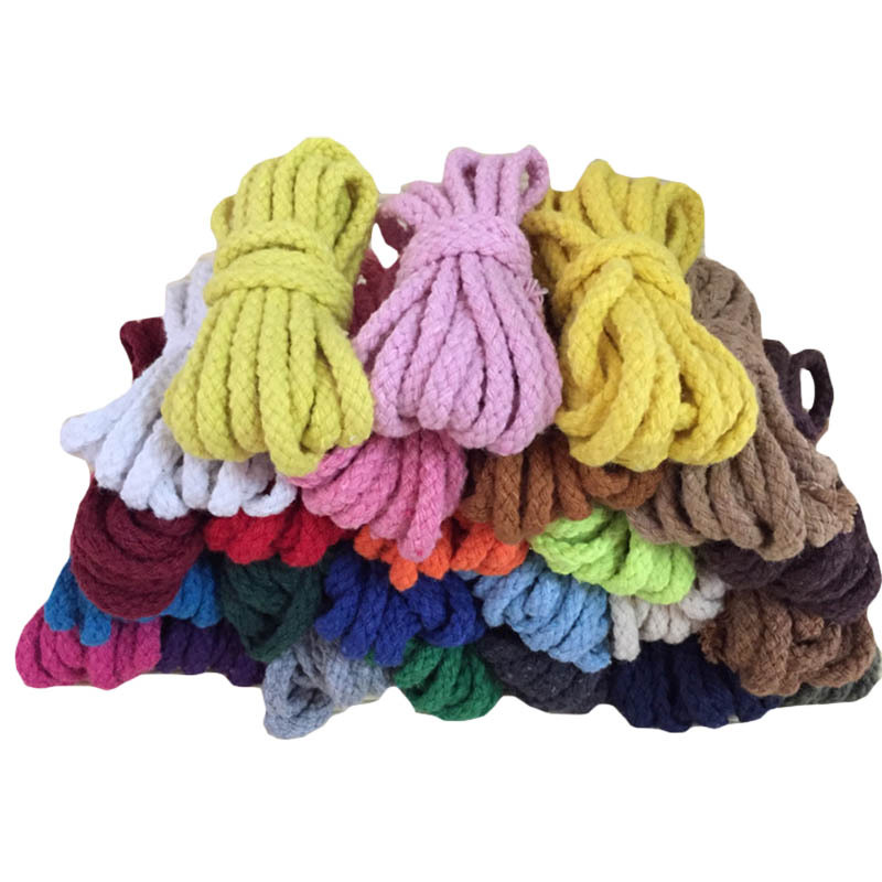 5mm Color Hollow Braided Round 8 Strand Eight Strand Cotton Rope Trouser Waist Rope Hat Rope Drawstring Handmade DIY Cotton Rope