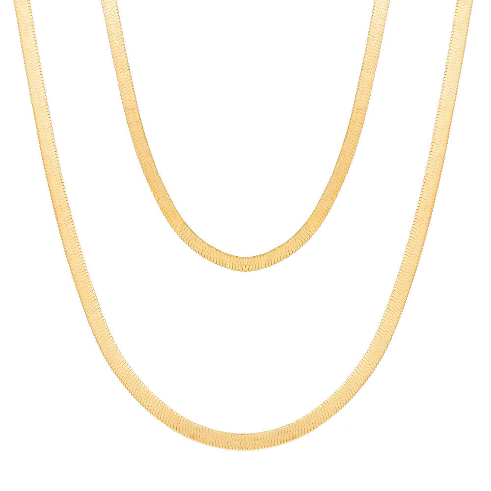 New Snake Bone Multi-layer Necklace Creative Retro Personalized Golden Alloy Clavicle Chain_voghion.com