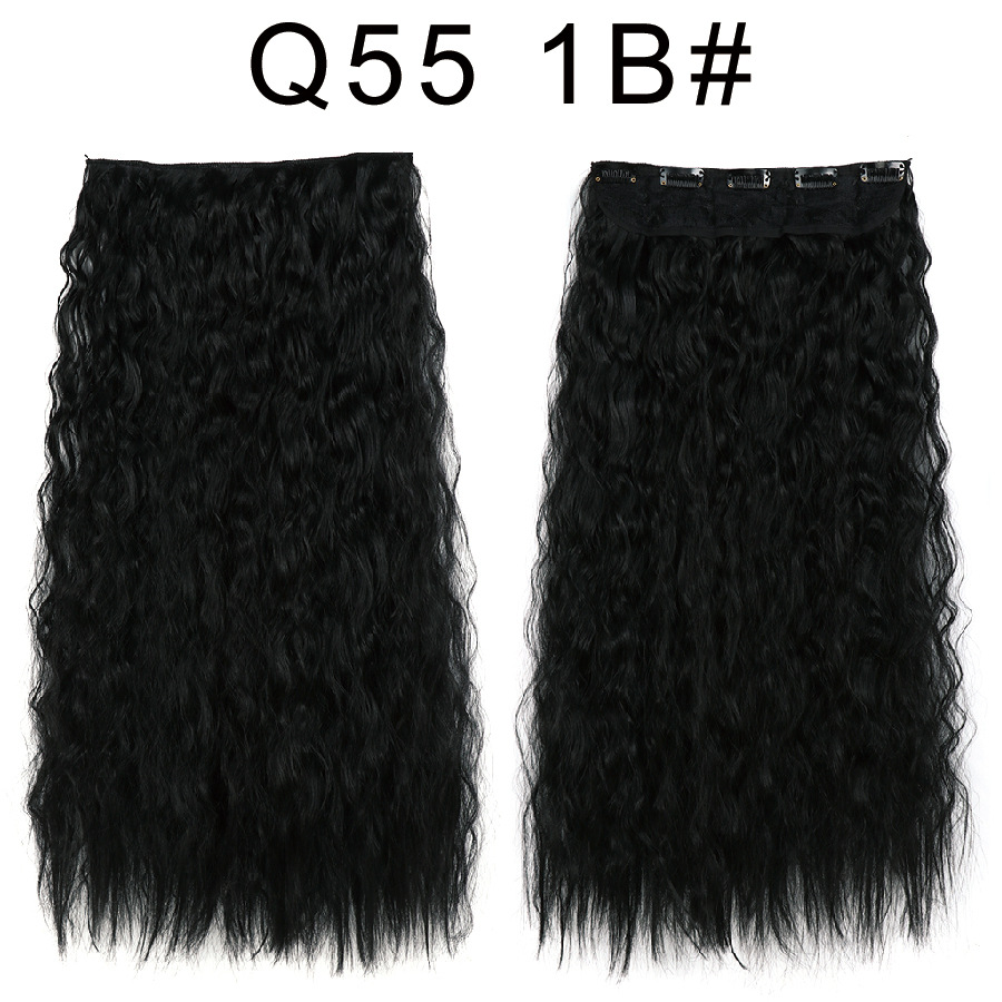 Xuchang cross-border one-piece wig water ripple corn hot wig piece Chemical Fiber One-piece clip hair extension wholesale