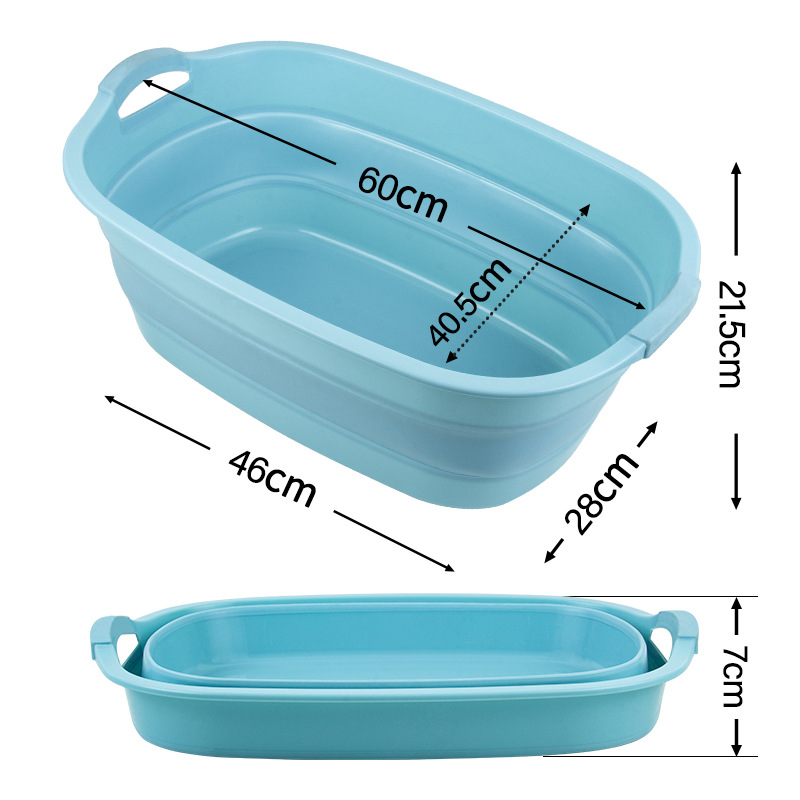 Folding Basin for Face Washing Laundry Foot Washing Student Dormitory Household Plastic Washbasin Portable Travel Stall Children's Basin
