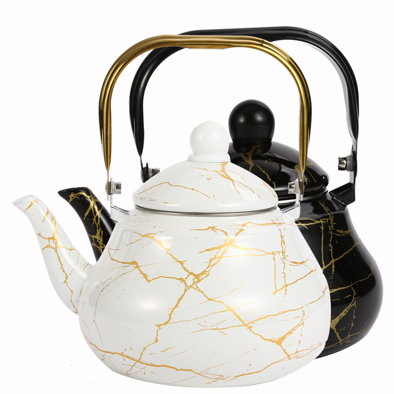 Spot marble pear-shaped pot enamel pot enamel kettle kettle household kettle a generation of hair