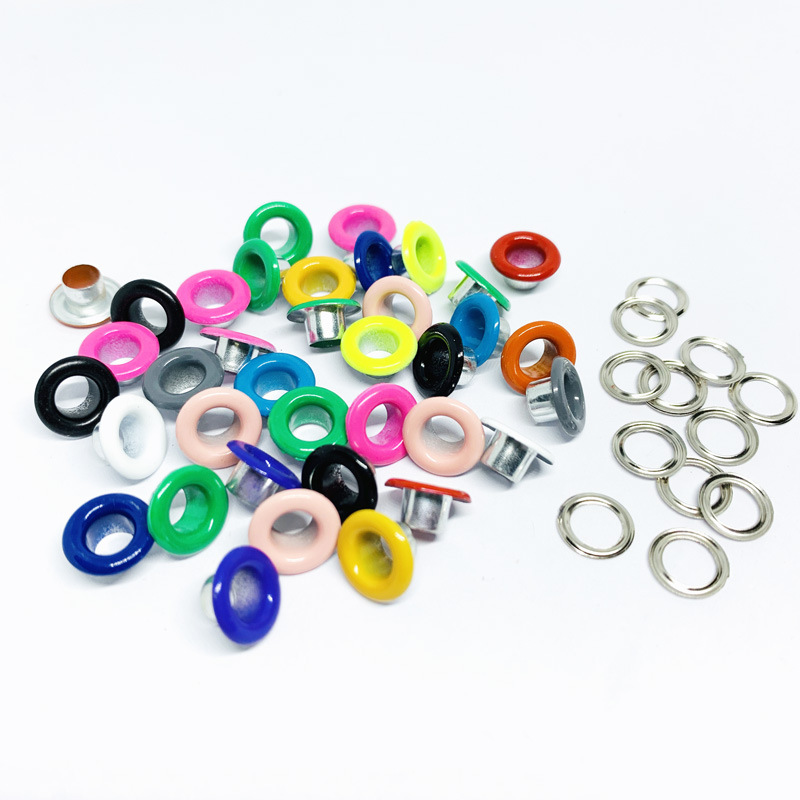 Spot wholesale Color Air eye buckle candy color doll coat color rivet hollow rivet file bag metal accessories